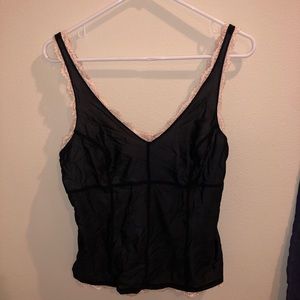Black and pink sheer cami top